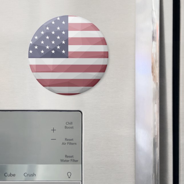 Geometriskt nät för Rött vitt blått USA flagga Magnet (In Situ (Fridge))
