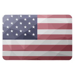 Geometriskt nät för Rött vitt blått USA flagga Magnet