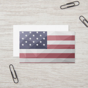Geometriskt nät för Rött vitt blått USA flagga Visitkort