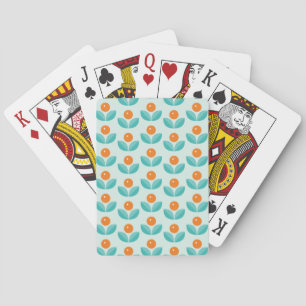 Geometriskt orange mönster för skandinavisk stil casinokort