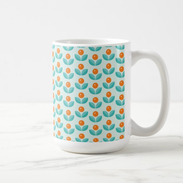 Geometriskt orange mönster för skandinavisk stil kaffemugg (Höger)