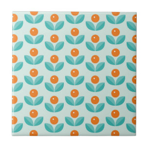 Geometriskt orange mönster för skandinavisk stil kakelplatta