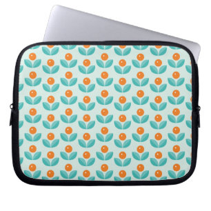 Geometriskt orange mönster för skandinavisk stil laptop fodral