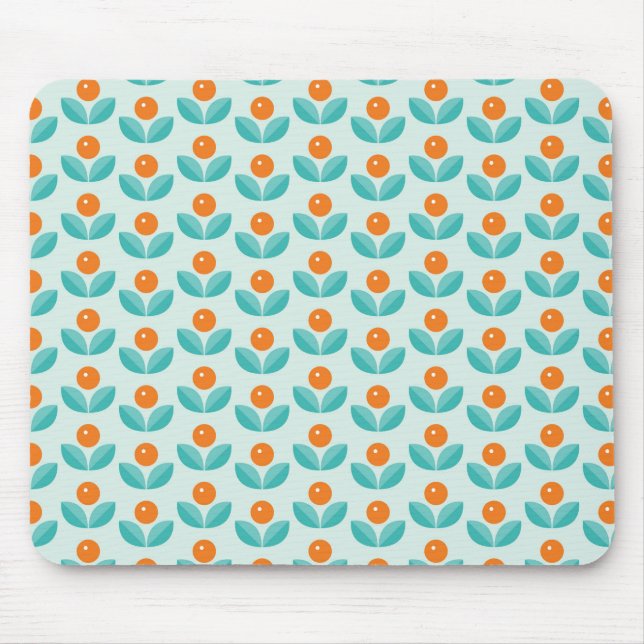 Geometriskt orange mönster för skandinavisk stil musmatta (Framsidan)