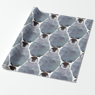 Geometriskt pingvinbråtetryck presentpapper