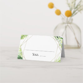 Geometriskt platskort för mål - Tropical Bröllop Placeringskort