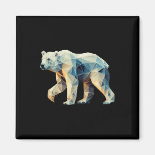 Geometriskt Polar Bear - Geometry Motif - Environm Magnet