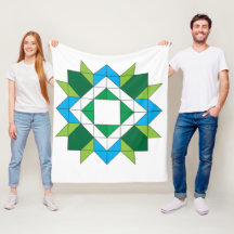 Geometriskt Quilt Star Mozaik Mönster Blå Grön Flä