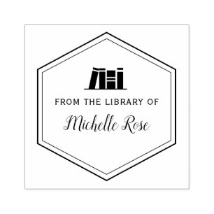 geometriskt ram från bibliotek vid bok frimärke stämpel