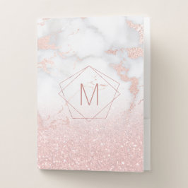 geometriskt ram monogram på rosa marmor