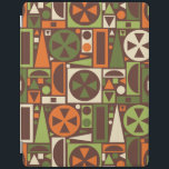 Geometriskt Retro 50-talMitt--Århundrade modern iPad Skydd<br><div class="desc">Detta original, den retro 50-tal/det geometriska mönster för 60-talmitt--mod abstrakt göras av trianglar, kvadrerar, rektanglar och cirklar. Det har designat i vintage skuggar av orangen, grönt och kräm på en brun bakgrund. Repetitioner för detta nätt mönster sömlöst. Det är för fläktar av modern minimalist konst för midcentury. Tillfoga ett handlag...</div>