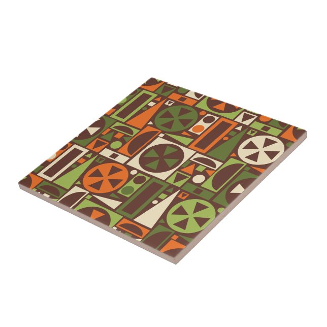Geometriskt Retro 50-talMitt--Århundrade modern Kakelplatta (Sidan)