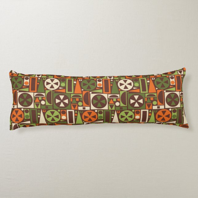 Geometriskt Retro 50-talMitt--Århundrade modern Kroppskudde (Baksidan)