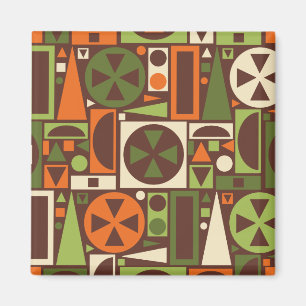 Geometriskt Retro 50-talMitt--Århundrade modern Magnet
