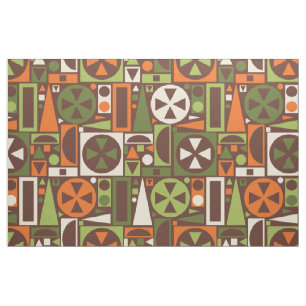 Geometriskt Retro 50-talMitt--Århundrade modern Tyg