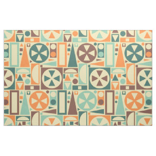 Geometriskt Retro 50-talMitt--Århundrade modern Tyg