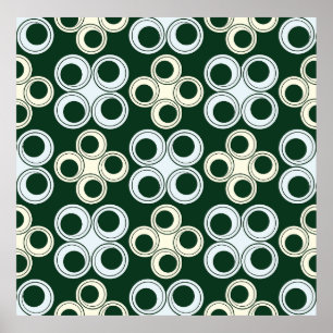 Geometriskt Retro Cirklar Mönster Poster