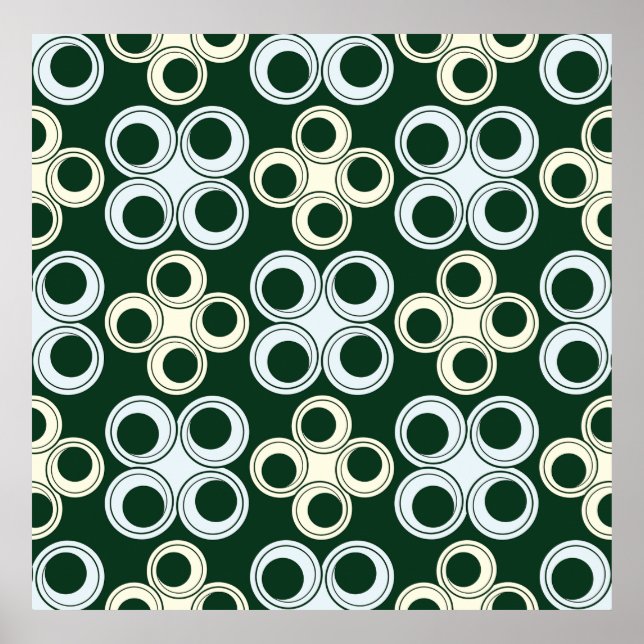 Geometriskt Retro Cirklar Mönster Poster (Framsidan)