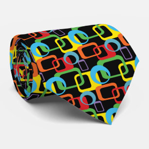 Geometriskt Retro mångfärgat mönster Slips