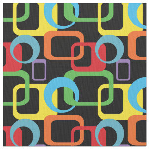 Geometriskt Retro mångfärgat mönster Tyg