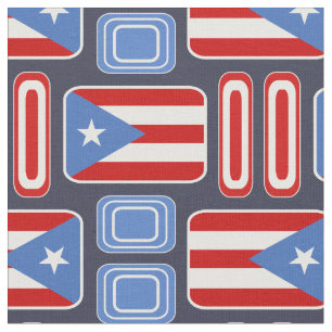 Geometriskt: Retro: Puerto Rican: Flagga Tyg