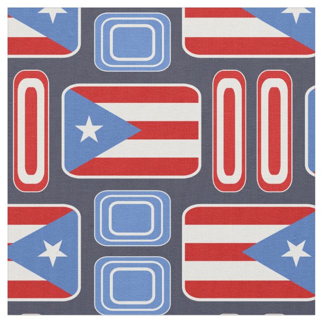 Geometriskt: Retro: Puerto Rican: Flagga Tyg (Närbild)