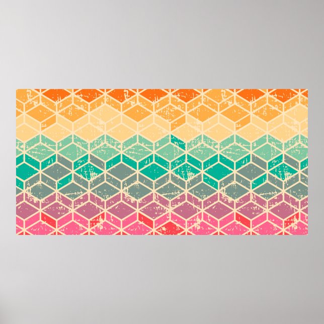 Geometriskt (rhombiskt) sömlöst mönster w poster (Framsidan)