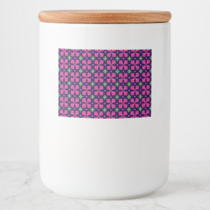 Geometriskt rosa blomblad abstrakt mönster mat etiketter