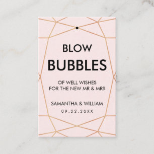 Geometriskt rosa guld bubblar beställnings- färg visitkort