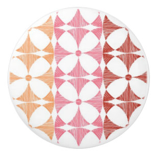 Geometriskt rött ikatrandmönster knopp