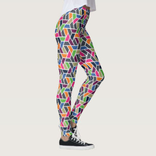 Geometriskt rutnät leggings