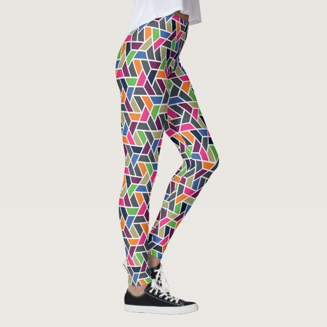 Geometriskt rutnät leggings (Höger)