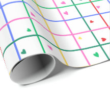 Geometriskt rutnät med spridda hjärtan