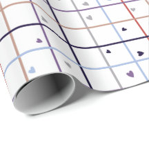 Geometriskt rutnät med utspridda hjärtan