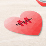 Geometriskt rutnät mönster Monogram Underlägg Papper<br><div class="desc">Monogram Anpassa med din anpassningsbar från början och namn. Röd övertoning,  geometriskt nät mönster. Triangelns geometriska nät med ljusröd mörk-övertoning. mönster,  ombre,  nät,  trianglar,  geometri,  geometri,  övertoning,  coola,  triangel,  ljus,  röd</div>