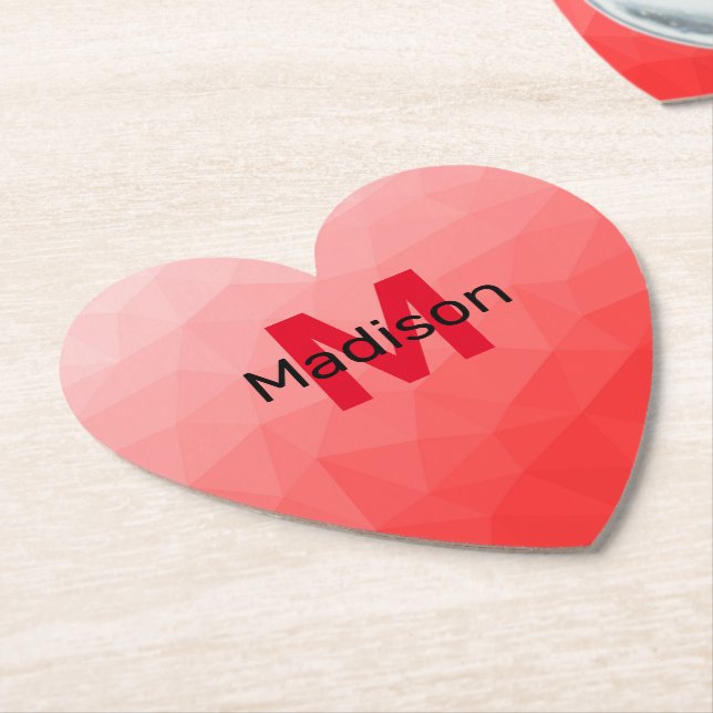 Geometriskt rutnät mönster Monogram Underlägg Papper (Vinklad)