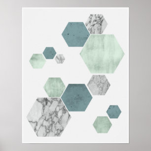 Geometriskt scandinavian kust- tonkonsttryck poster