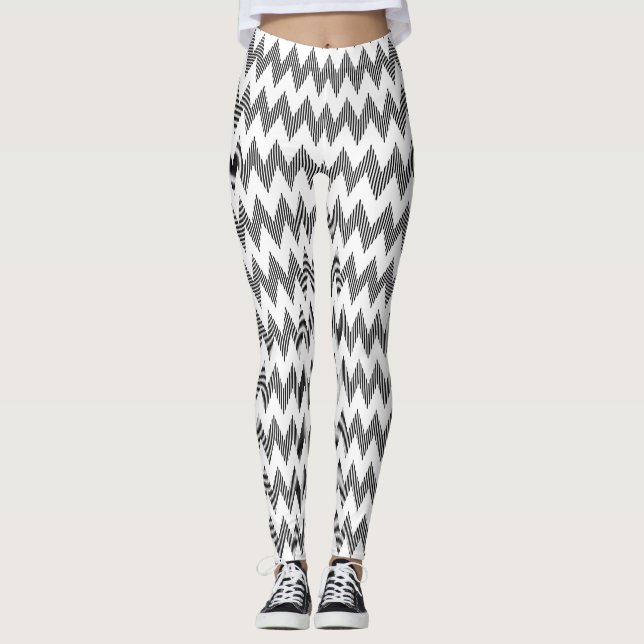 Geometriskt sicksackmönster 2 leggings (Framsida)