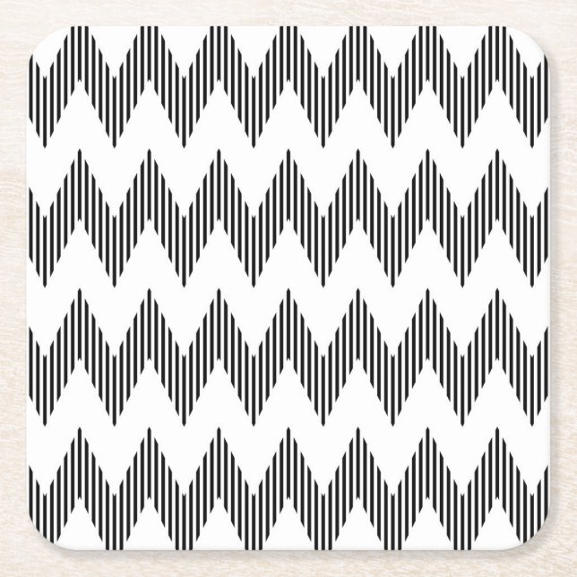Geometriskt sicksackmönster underlägg papper kvadrat (Framsidan)