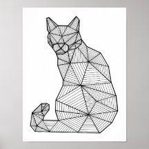 Geometriskt sittande katt, bak