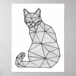 Geometriskt sittande katt, bak poster