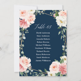 Geometriskt sittdiagram för Rosa Blommigt Inbjudningar