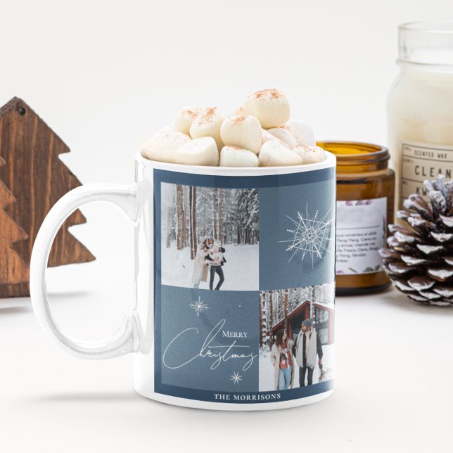 Geometriskt Snöflingor för fotokollage | Jul Kaffemugg (Skapare uppladdad)