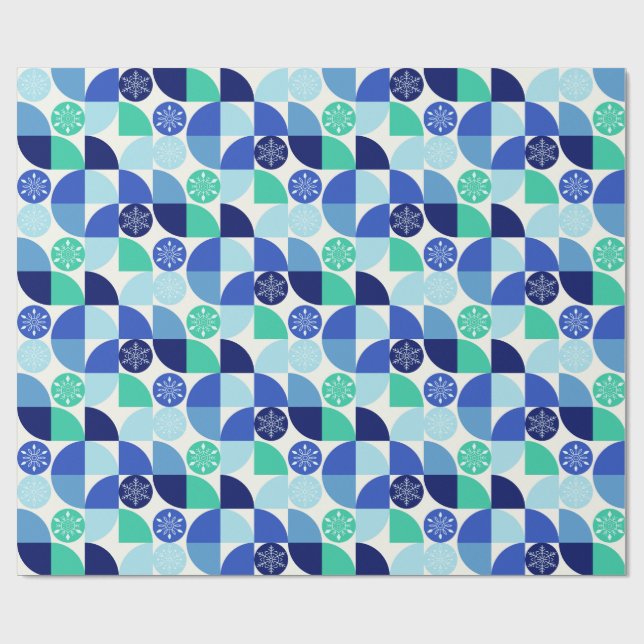 Geometriskt Snöflingor - ljusbakgrund Presentpapper (Platt)