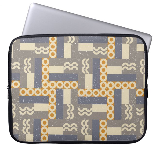 Geometriskt sömlöst mönster i stil. Modern Laptop Fodral (Framsidan)
