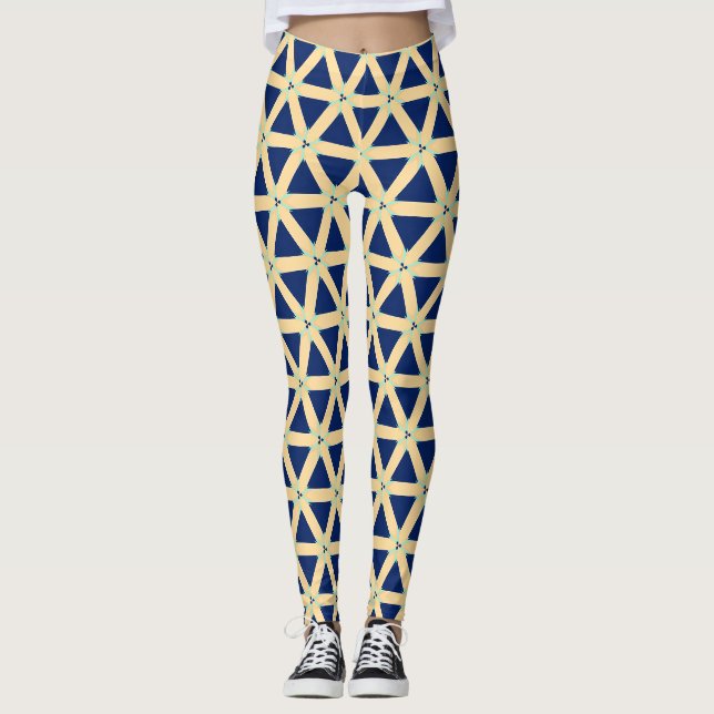 Geometriskt sömlöst Mönster Leggings (Framsida)