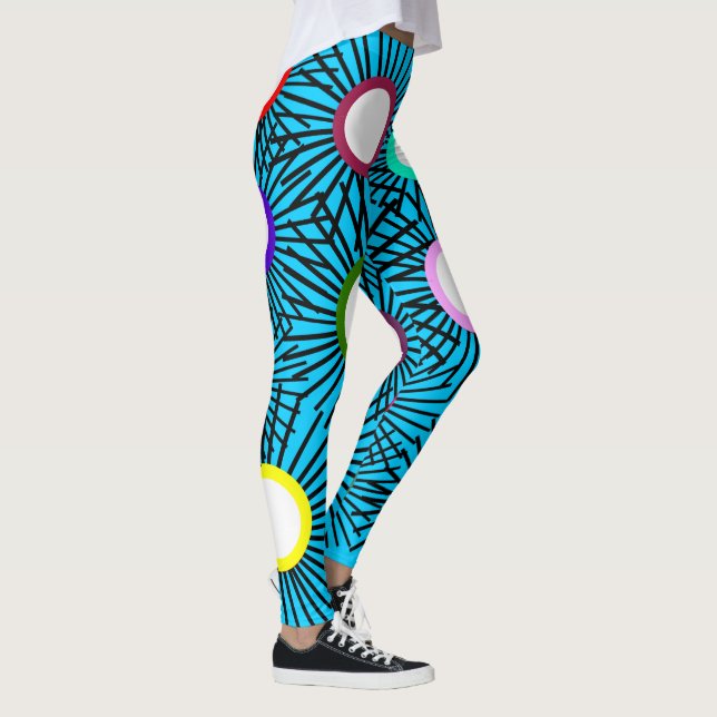 Geometriskt Spike Bollar Leggings (Höger)
