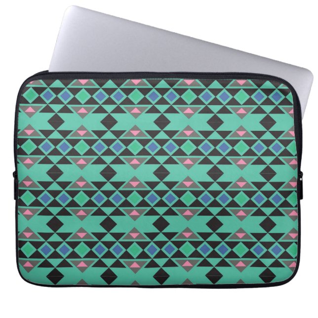 Geometriskt stam- aztec mönster för andes laptop sleeve (Framsidan)