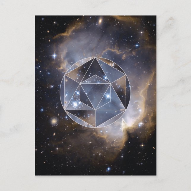 Geometriskt stjärnkluster vykort (Framsida)