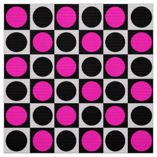 Geometriskt styrda Rosa och svart punkter Tyg